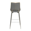 Mako Swivel Leather Effect Graphite Grey Bar Chair