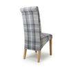 Karta Scroll Back Check Grey Dining Chair