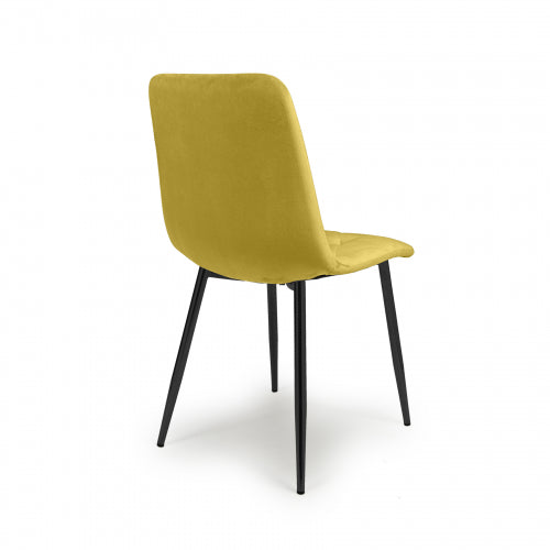 Vernon Brushed Velvet Mustard Dining Chair