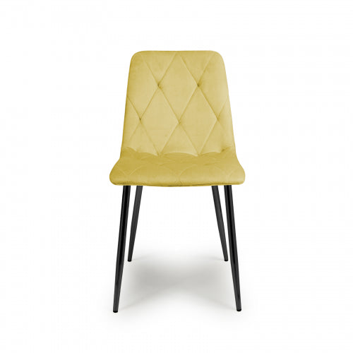 Vernon Brushed Velvet Mustard Dining Chair