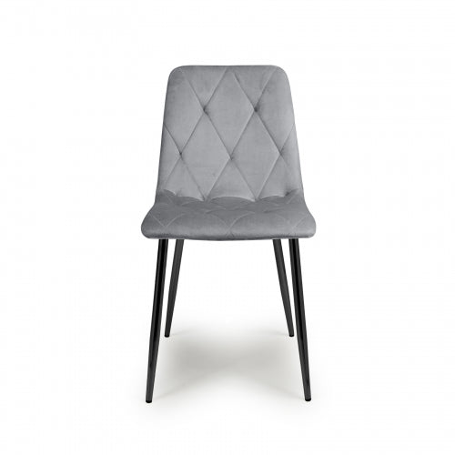 Vernon Brushed Velvet Grey Dining Chair