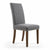 Randall Stud Detail Linen Effect Steel Grey in Walnut Legs