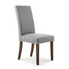 Randall Stud Detail Linen Effect Silver Grey in Walnut Legs