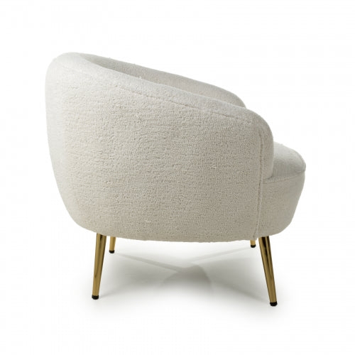 Lucia Boucle Vanilla White Tub Chair