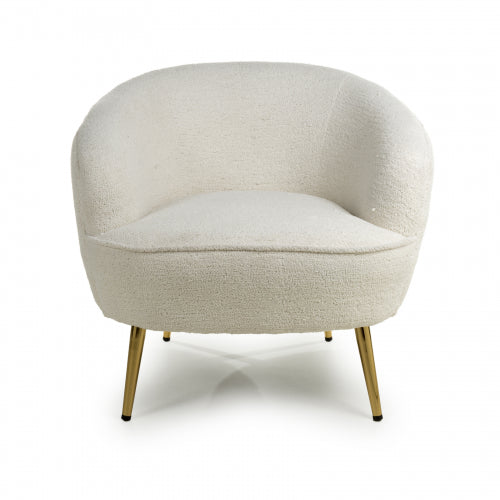 Lucia Boucle Vanilla White Tub Chair