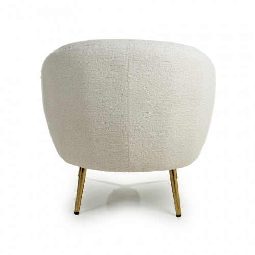 Lucia Boucle Vanilla White Tub Chair