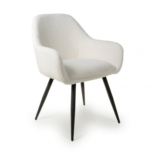 Olympia Boucle White Dining Chair