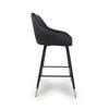 Savanna Brushed Velvet Black Bar Stool