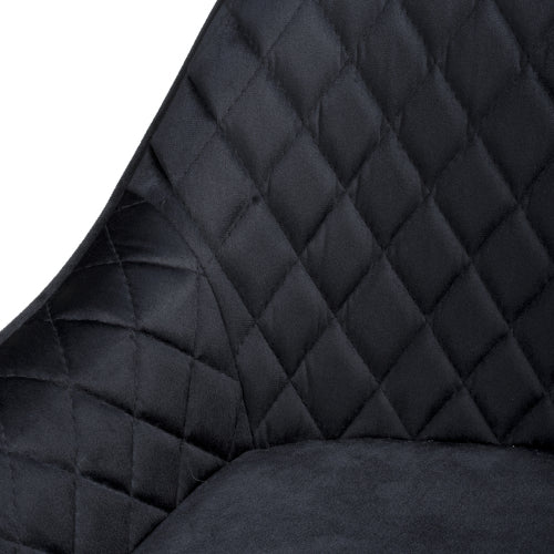 Savanna Brushed Velvet Black Bar Stool