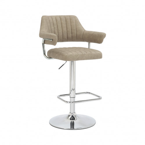 Cortez Leather Effect Mink Bar Stool