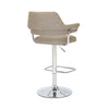 Cortez Leather Effect Mink Bar Stool
