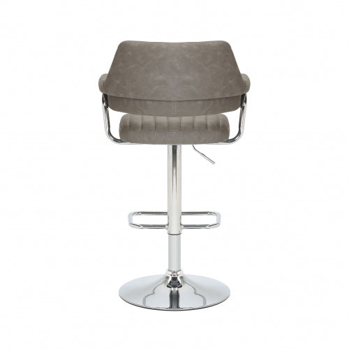 Cortez Leather Effect Charcoal Bar Stool