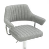 Cortez Leather Effect Light Grey Bar Stool