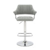 Cortez Leather Effect Light Grey Bar Stool