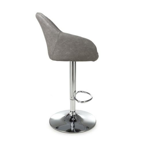 Serena Leather Effect Charcoal Bar Stool