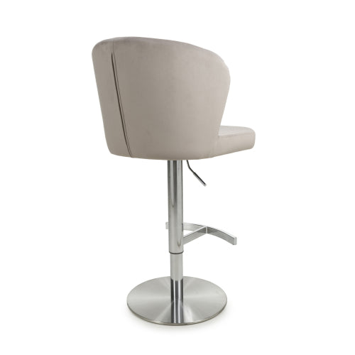 Sigma Brushed Velvet Mink Bar Stool