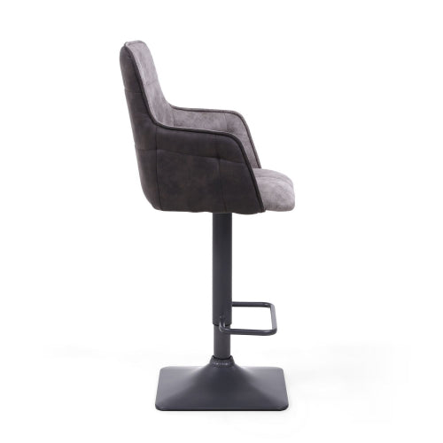Orion Suede Effect Light Grey Bar Stool