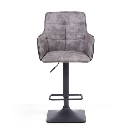 Orion Suede Effect Light Grey Bar Stool