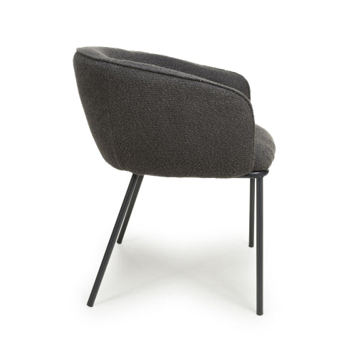 Lola Boucle Grey Dining Chair