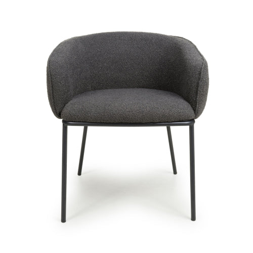 Lola Boucle Grey Dining Chair