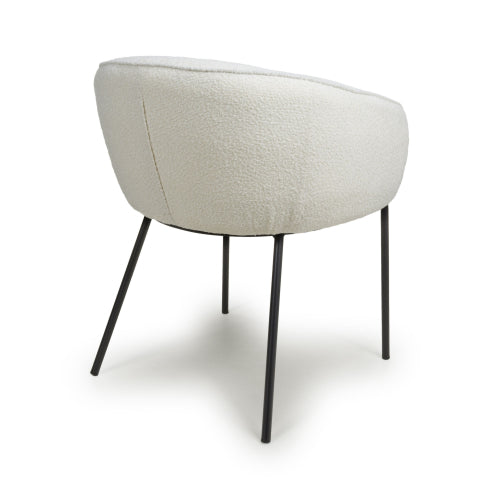 Lola Boucle White Dining Chair