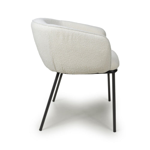 Lola Boucle White Dining Chair