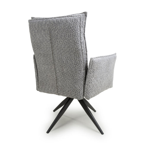 Brunswick Textured Chenille Effect Light Grey Swivel Chair
