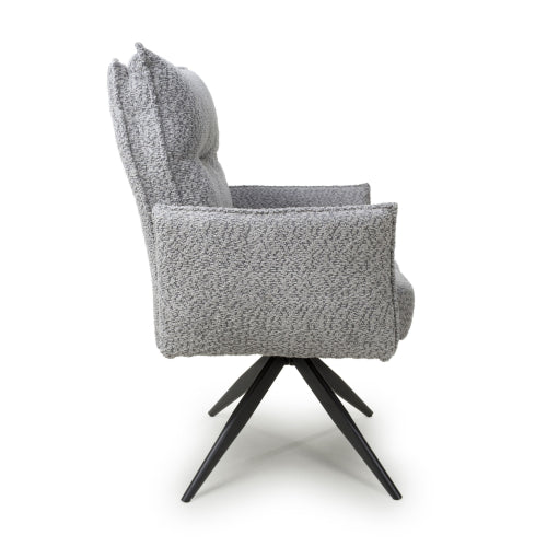 Brunswick Textured Chenille Effect Light Grey Swivel Chair