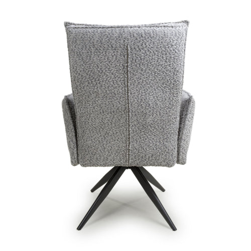 Brunswick Textured Chenille Effect Light Grey Swivel Chair