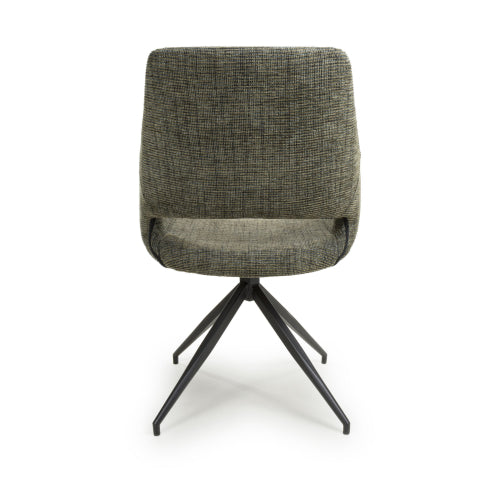 Aztec Tweed Green Swivel Dining Chair