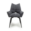 Dakar Textured Effect Dark Grey Swivel Chair