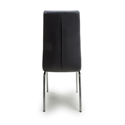 Jenner Leather Effect Black/Chrome Dining Chair