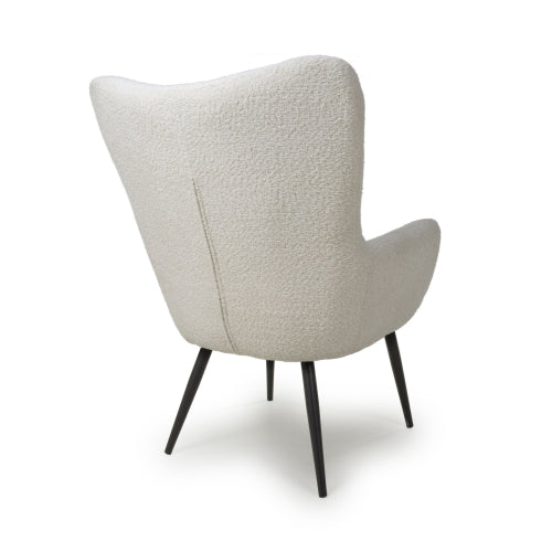 Bordeaux Textured Chenille Effect White Armchair
