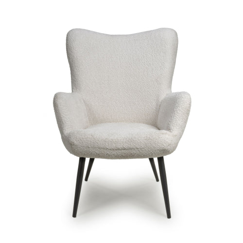 Bordeaux Textured Chenille Effect White Armchair