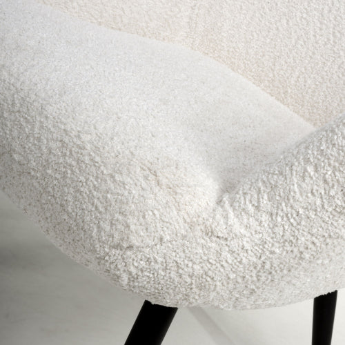 Bordeaux Textured Chenille Effect White Armchair
