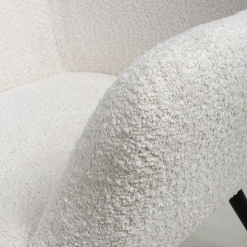 Bordeaux Textured Chenille Effect White Armchair