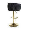 Bellaire Brushed Velvet Black Bar Stool