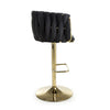 Bellaire Brushed Velvet Black Bar Stool