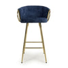 Volero Textured Effect Blue Bar Stool