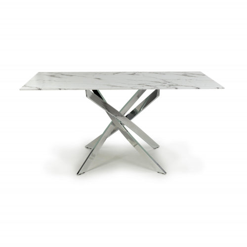 Astoria Medium 1.6m White/Chrome Dining Table