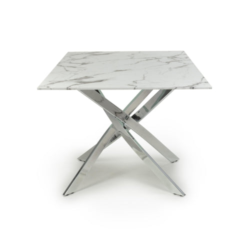 Astoria Medium 1.6m White/Chrome Dining Table
