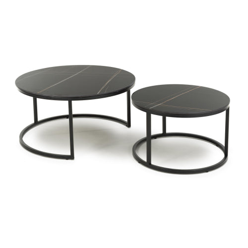 Delta Round Black Nest of Tables