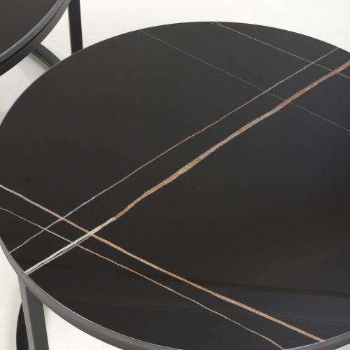 Delta Round Black Nest of Tables