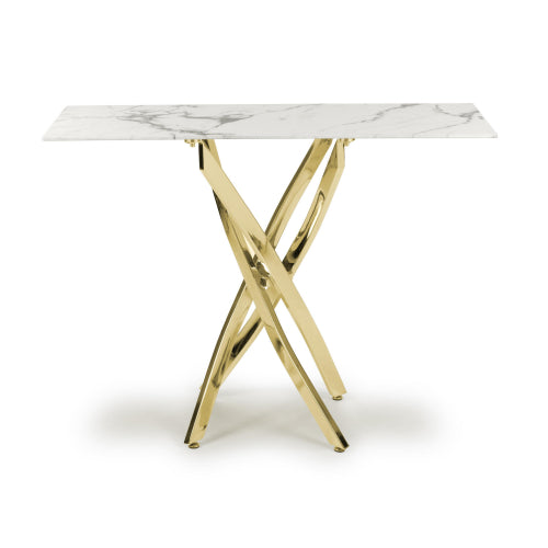 Astoria White/Gold Console Table
