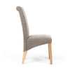Karta Scroll Back Tweed Oatmeal Dining Chair