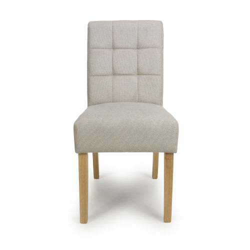 Moseley Waffle Flax Effect Natural Dining Chair in Natural Legs