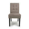 Moseley Waffle Flax Effect Light Brown Dining Chair in Black Legs