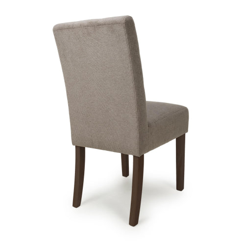 Moseley Waffle Flax Effect Light Brown Dining Chair in Walnut Legs
