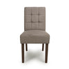 Moseley Waffle Flax Effect Light Brown Dining Chair in Walnut Legs