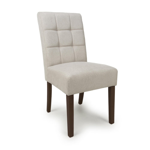Moseley Waffle Flax Effect Natural Dining Chair in Walnut Legs